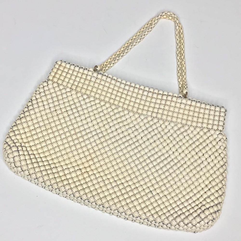Vintage Whiting & Davis Alumesh Bag Cream